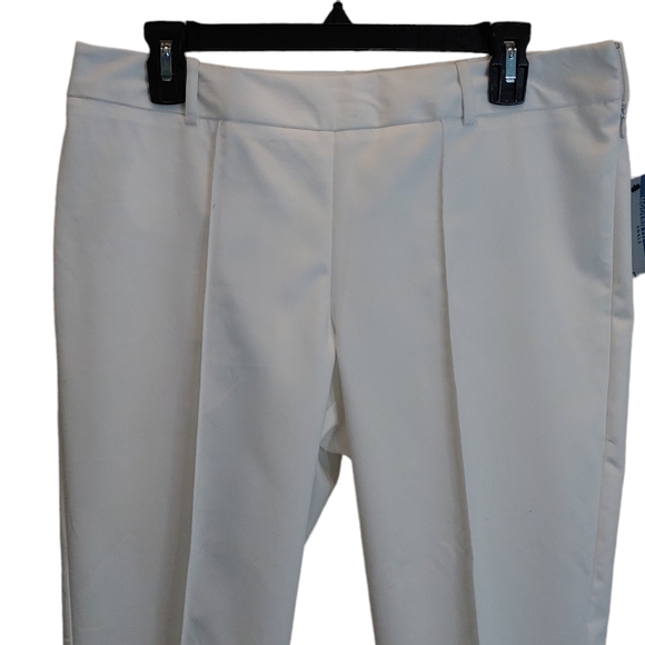 Worthington women modern fit white ankle casual dress straight pants size 10 NWT - Picture 5 of 11